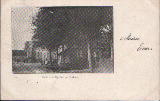 cafe van Emden rijksweg Malden cafe lag naast de oude rk kerk 1900
