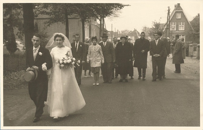Mei 1960 bruiloft Truus Jansen en Henk Geurts